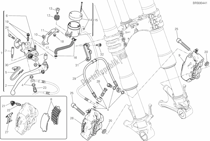 Todas as partes de Freno Anteriore do Ducati Superbike 1199 Panigale S ABS USA 2014